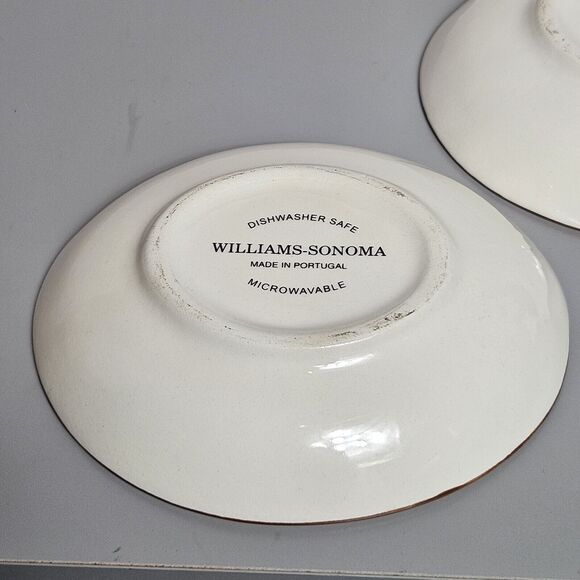 William Sonoma Tuscan Appetizer Plate Ceramic Portugal Oval Oil Dip Dish 5 inch - Picture 5 of 6
